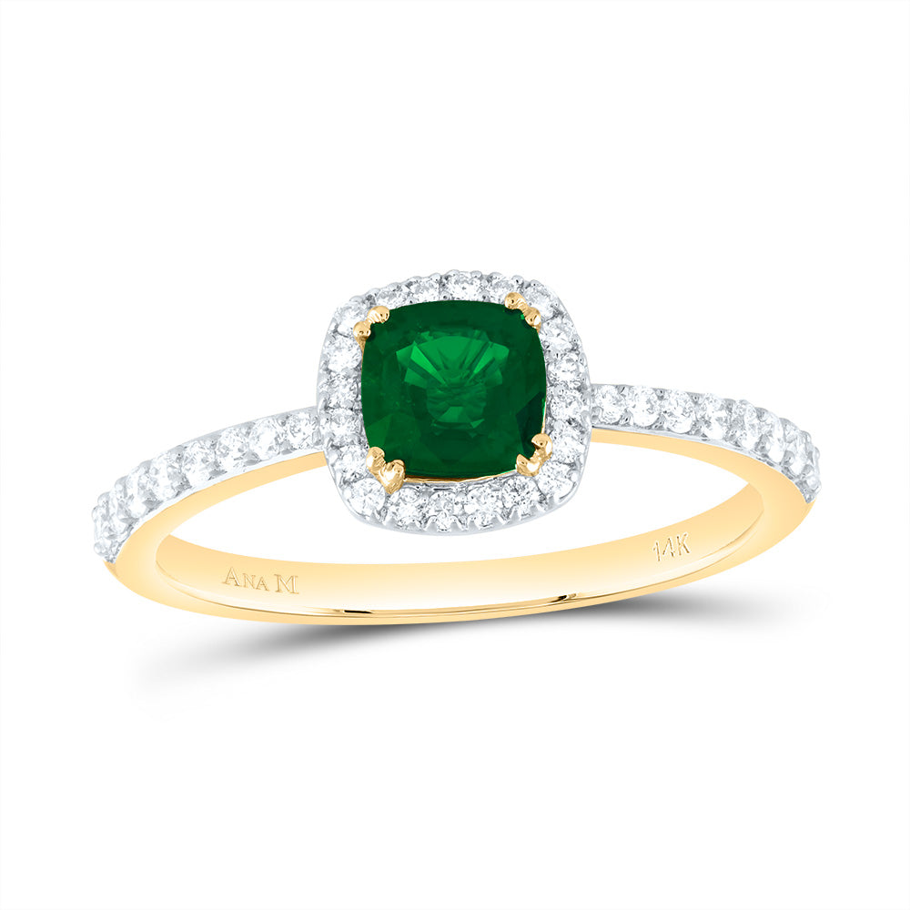 1/4CTW-DIA ANA M 5MM CU-EM NAT GEM CUSHION RING 7 Daisy Joyeria