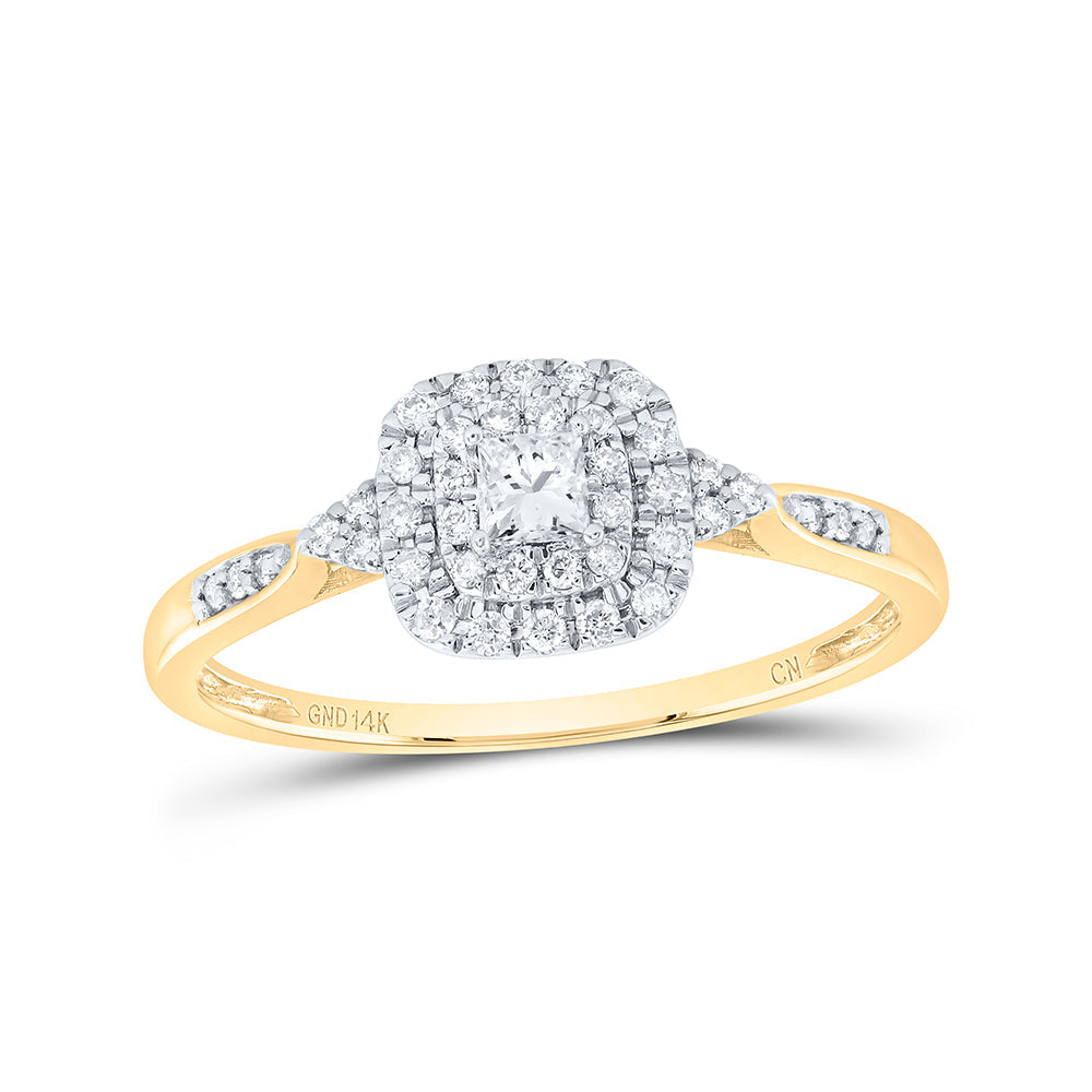 1/4CTW-NAT DIA CN CUSHION DOUBLE HALO ENGAGEMENT RING Daisy Joyeria