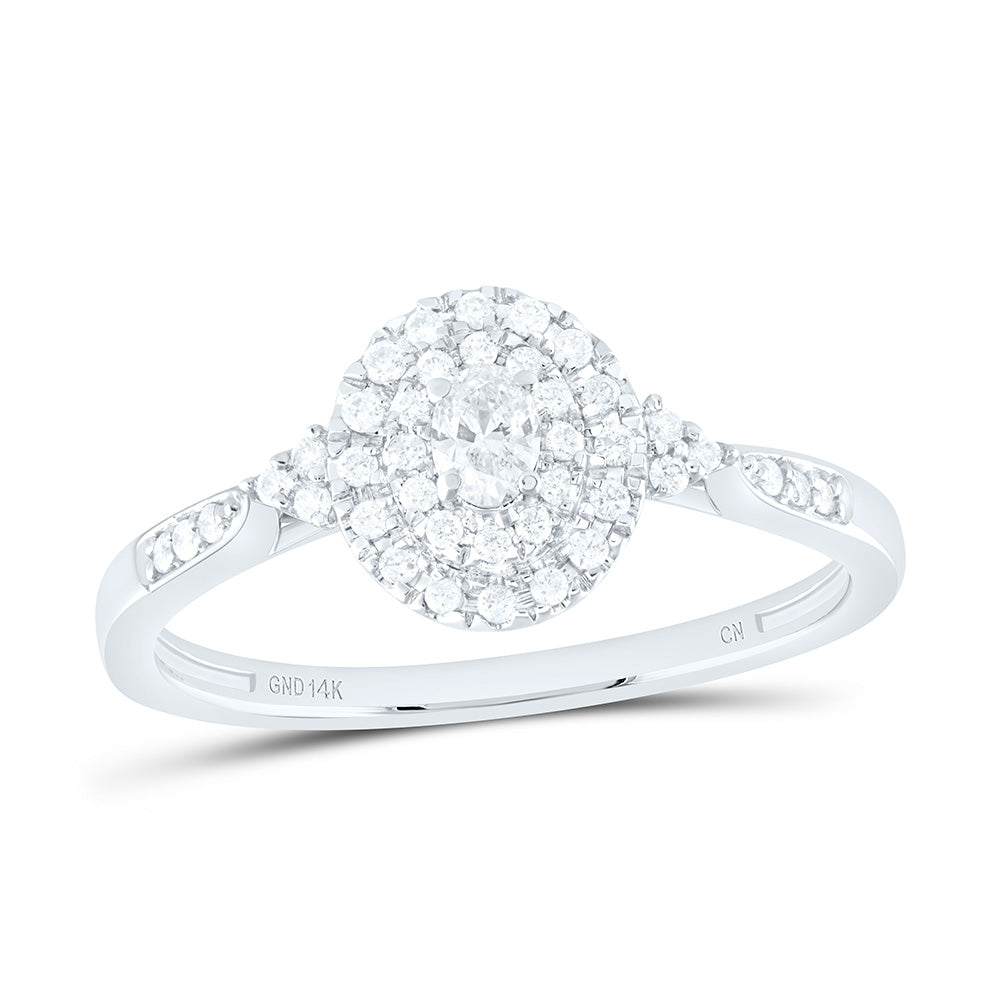 1/4CTW-NAT DIA CN OVAL DOUBLE HALO ENGAGEMENT RING Daisy Joyeria