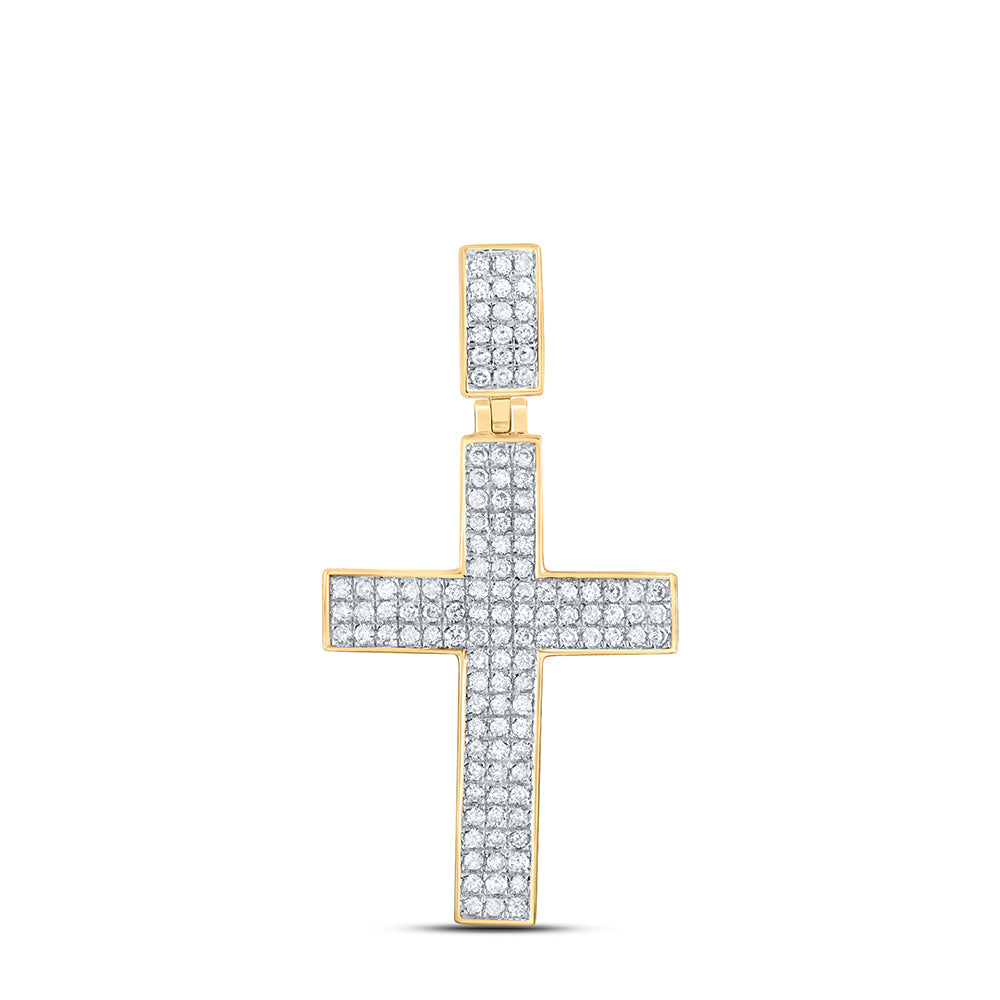 1/2CTW-NAT DIA CN CROSS MENS CHARM Daisy Joyeria