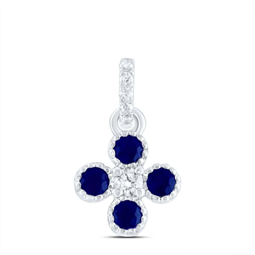 1/20CTW-DIA ANA M 1/6CTW RD-BS NAT GEM CLOVER PENDANT Daisy Joyeria