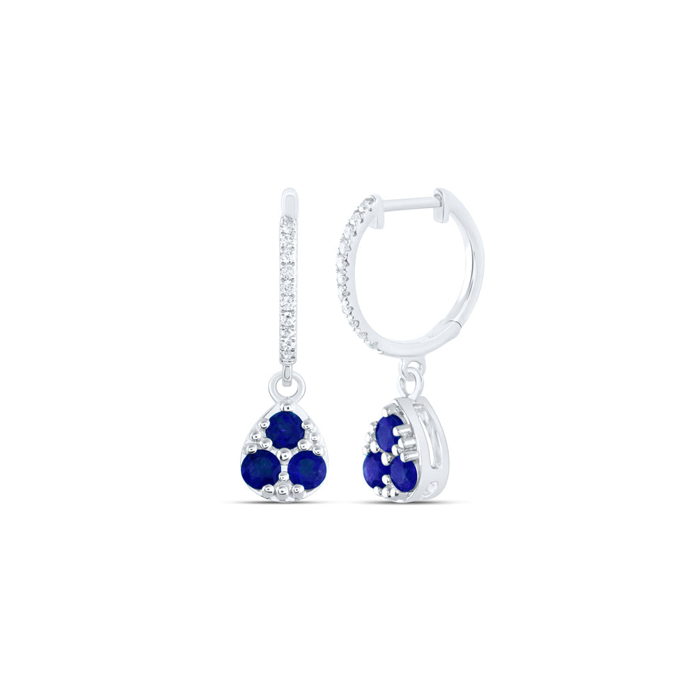 1/10CTW-DIA ANA M 5/8CTW RD-BS NAT GEM PEAR DANGLING EARRING Daisy Joyeria