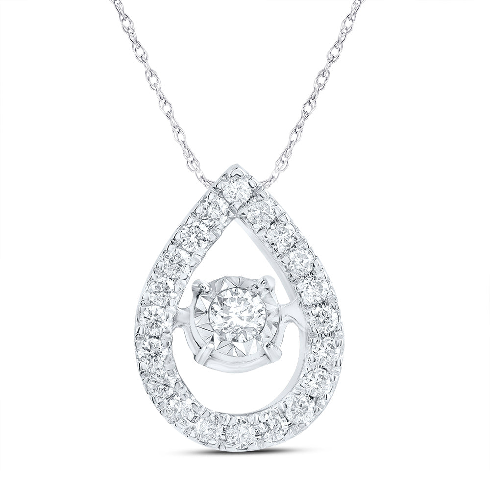 1/6CTW-DIA CN GIFT PEAR DANCING PENDANT Daisy Joyeria