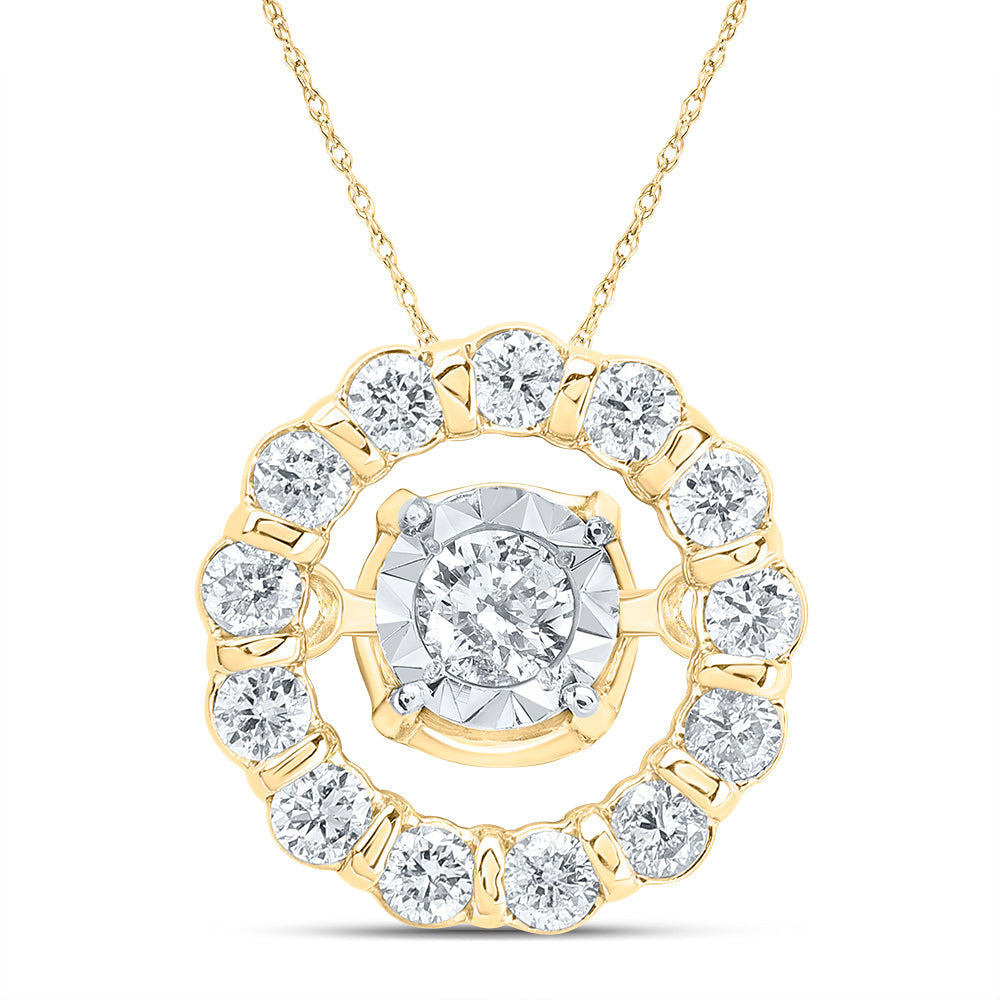 1/6CTW-DIA CN GIFT ROUND DANCING PENDANT Daisy Joyeria