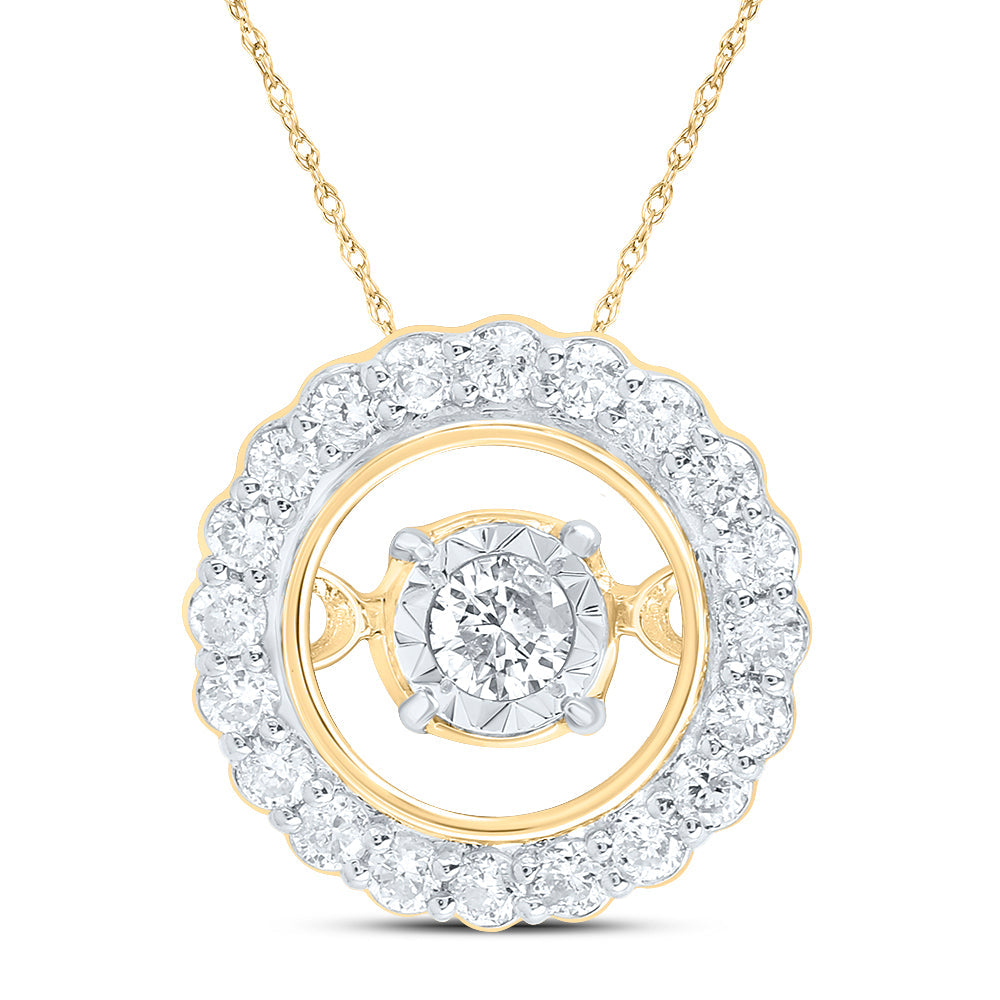 1/5CTW-DIA CN GIFT ROUND DANCING PENDANT Daisy Joyeria