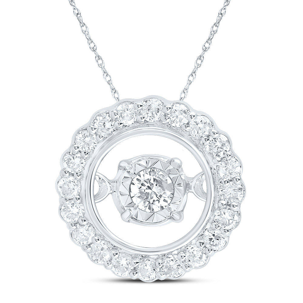 1/5CTW-DIA CN GIFT ROUND DANCING PENDANT Daisy Joyeria