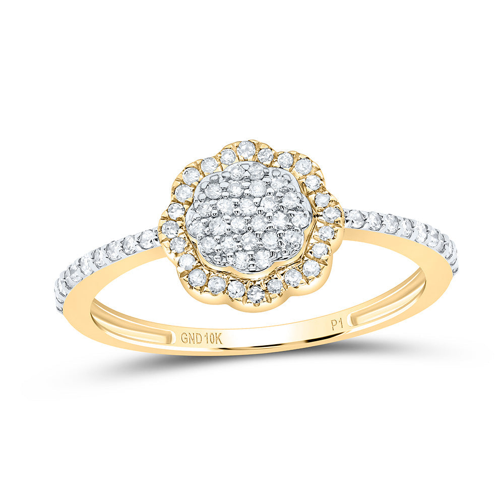 1/4CTW-NAT DIA P1 GIFT FLOWER RING 7 Daisy Joyeria