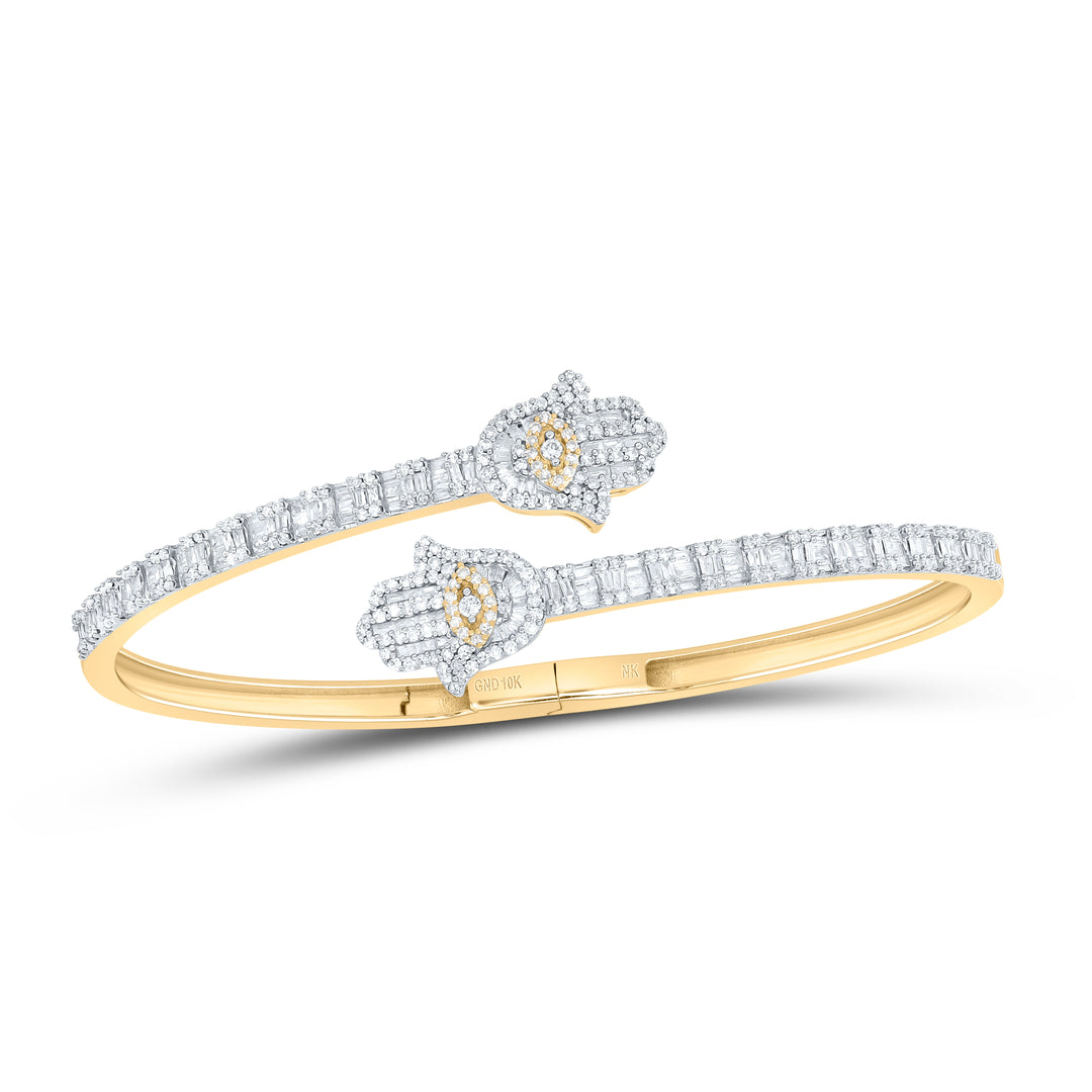 1 5/8CTW-DIA NK HAMZA CUFF BANGLE (55X65 MM) Daisy Joyeria