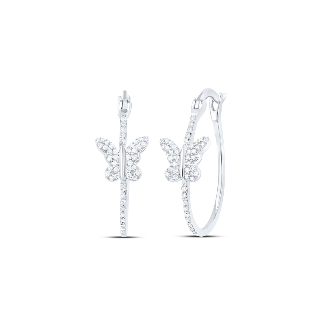1/3CTW-DIA P1 GIFT BUTTERFLY HOOP EARRING Daisy Joyeria