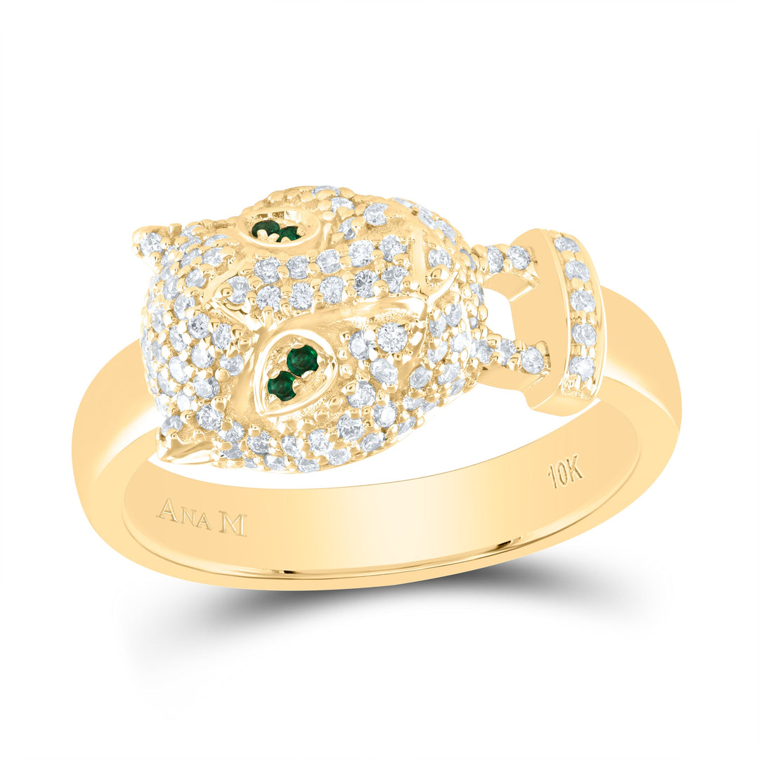 1/2CTW-DIA ANA M  LEOPARD LADIES FASHION RING 7 Daisy Joyeria
