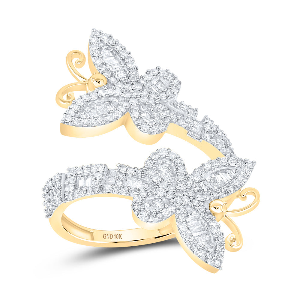 1 CTW-DIA NK BUTTERFLY LADIES CUFF RING 7 Daisy Joyeria