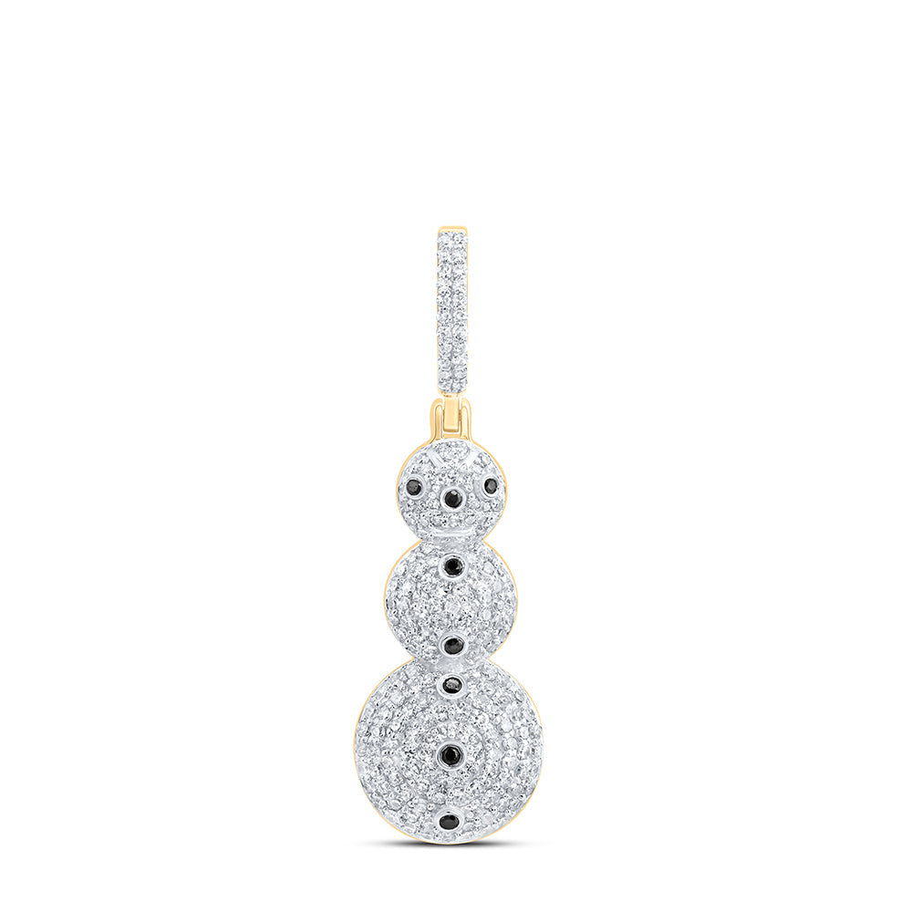 1CTW-DIA NK RD BLACK-DIA FASHION SNOWMAN PENDANT Daisy Joyeria