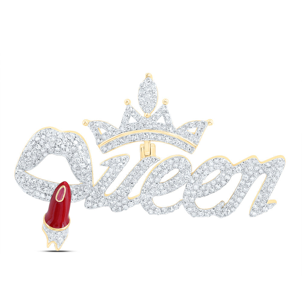 1 3/4CTW-DIA NK "Queen" CROWN FASHION PENDANT Daisy Joyeria