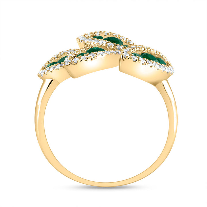 1/3CTW-DIA ANA M 3/4CTW RD-EM NAT GEM RING 7 Daisy Joyeria