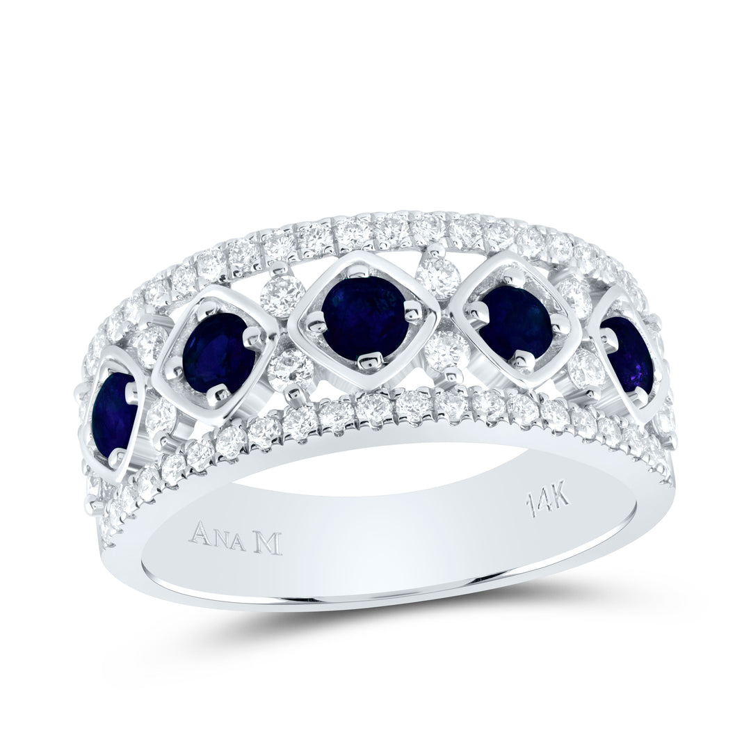 1/2CTW-DIA ANA M 3/4CTW RD-BS NAT GEM RING 7 Daisy Joyeria