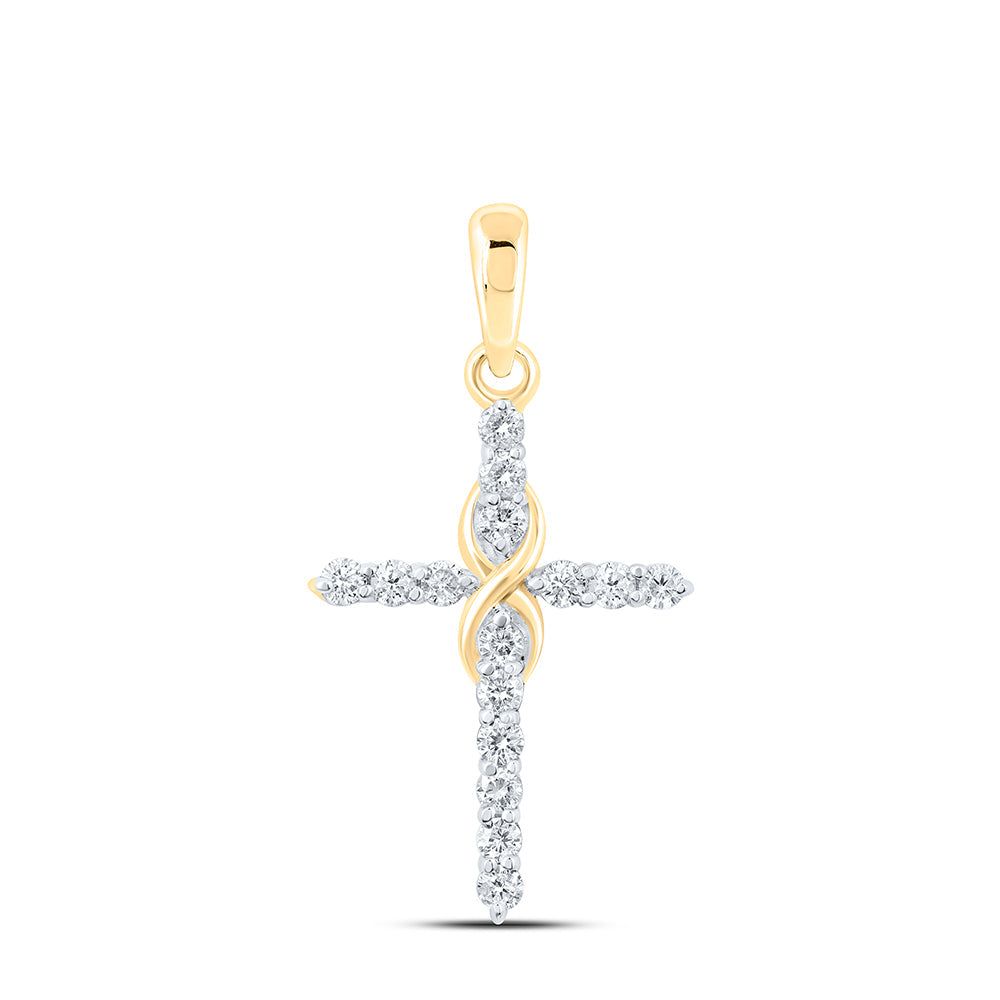 1/4CTW-DIA CN FASHION CROSS PENDANT Daisy Joyeria