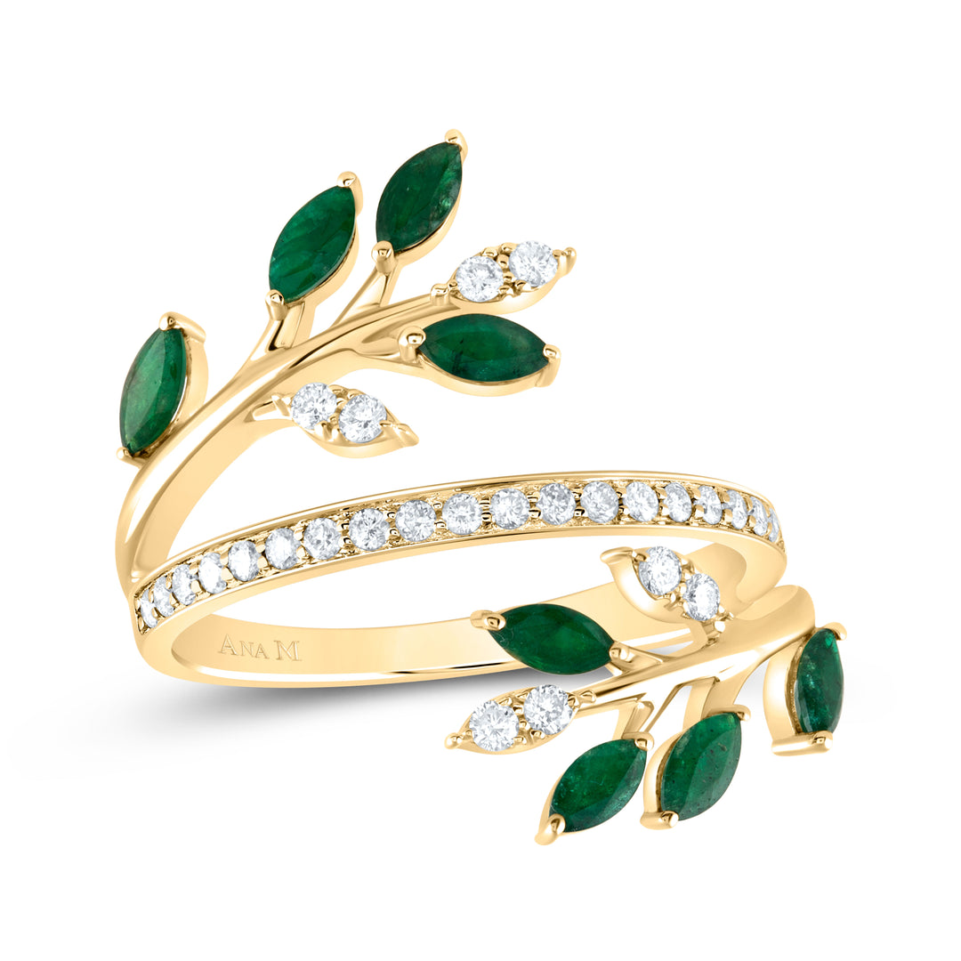 1/4CTW-DIA ANA M 5/8CTW-MQ-EM NAT GEM FASHION RING 7 Daisy Joyeria