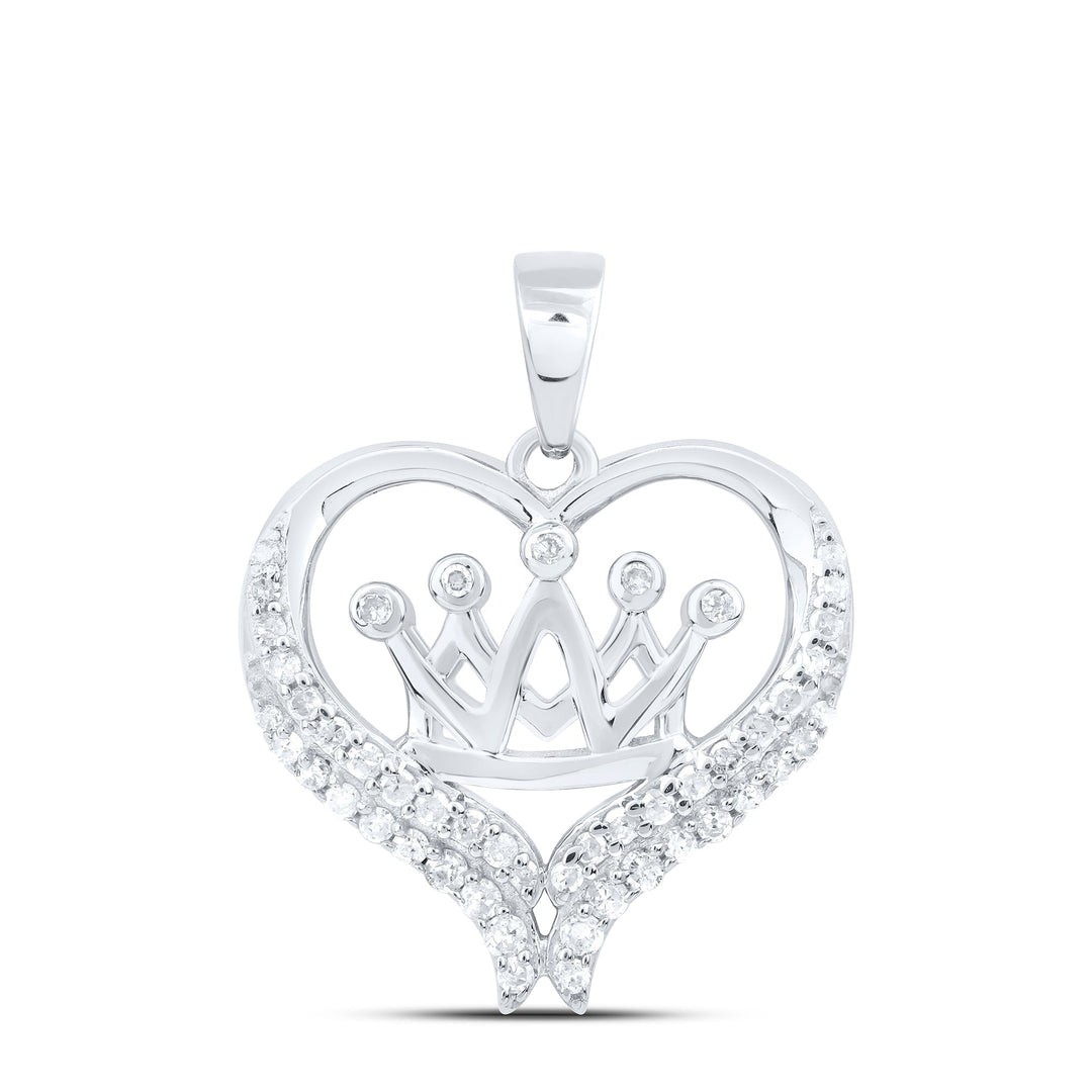 1/5CTW-DIA P1 GIFT CROWN HEART PENDANT Daisy Joyeria