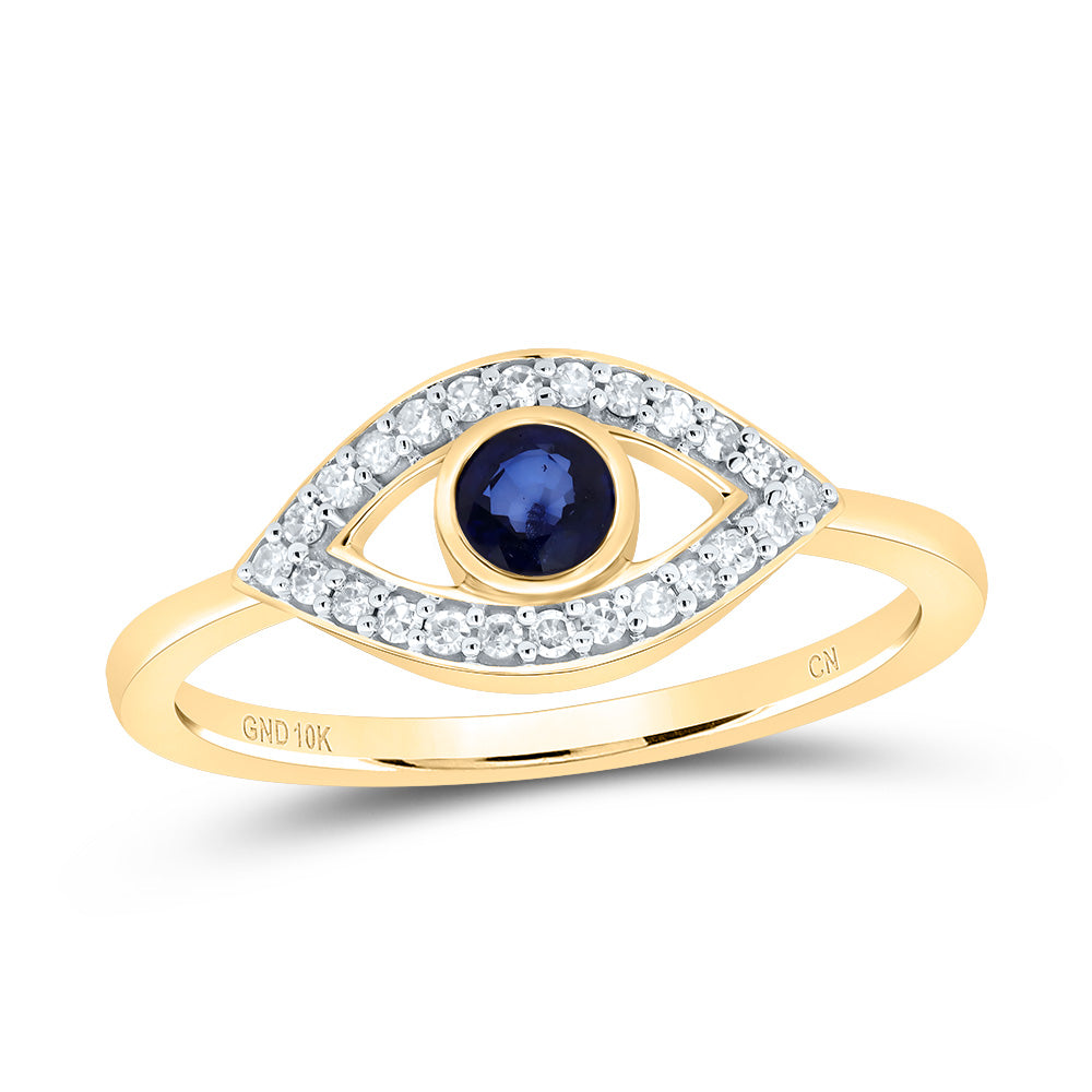 1/8CTW-DIA CN 3.8MM-RD-BS, NAT GEM EYE RING 7 Daisy Joyeria