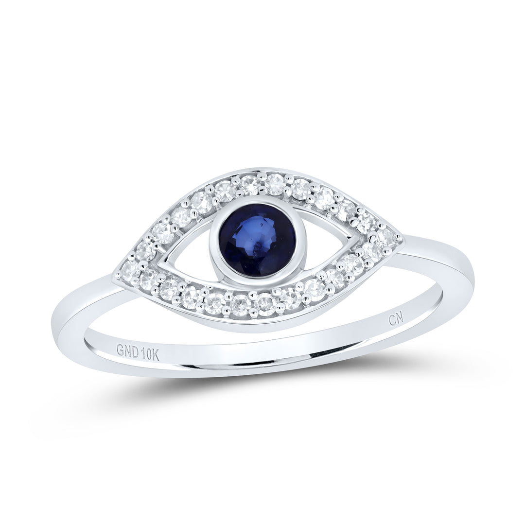 1/8CTW-DIA CN 3.8MM-RD-BS, NAT GEM EYE RING 7 Daisy Joyeria