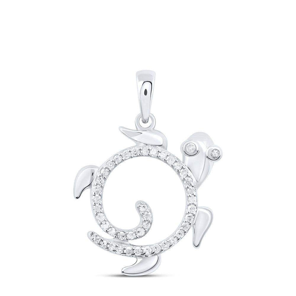 1/6CTW-DIA P1 GIFT TURTLE PENDANT Daisy Joyeria