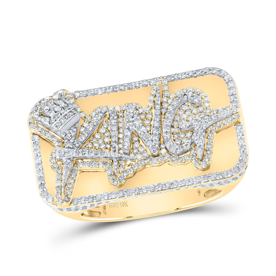 2CTW-DIA P1 "KING" CROWN MENS RING 10 Daisy Joyeria