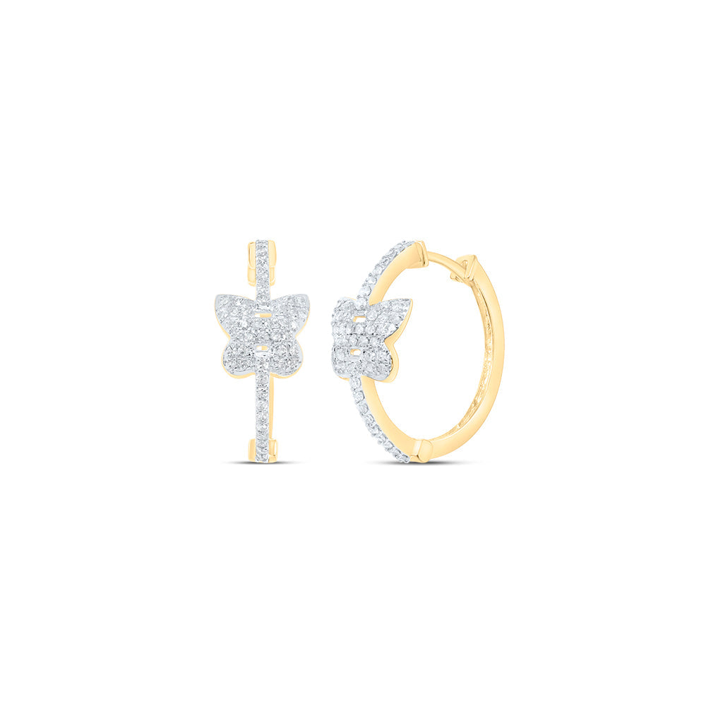 1/3CTW-DIA P1 GIFT BUTTERFLY HOOPS HUGGIES EARRING Daisy Joyeria