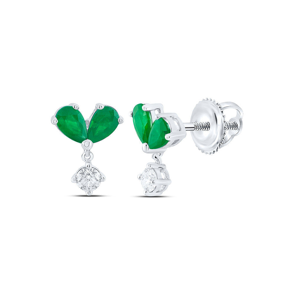 1/6CTW-DIA ANA M 5X3MM PS-EM NAT GEM DANGLING EARRING Daisy Joyeria
