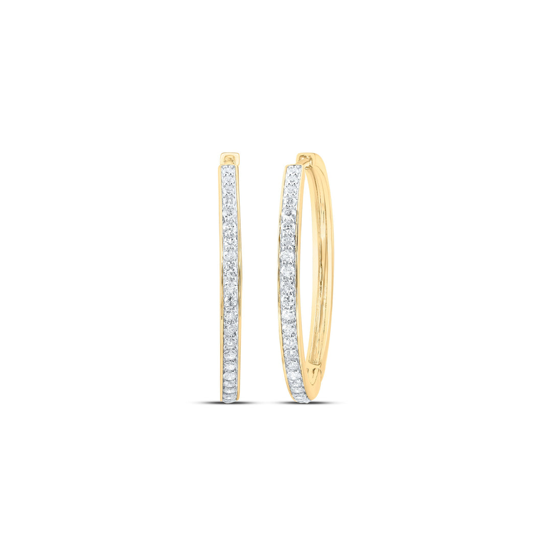 7/8CTW-DIA CN FASHION HOOP EARRING Daisy Joyeria