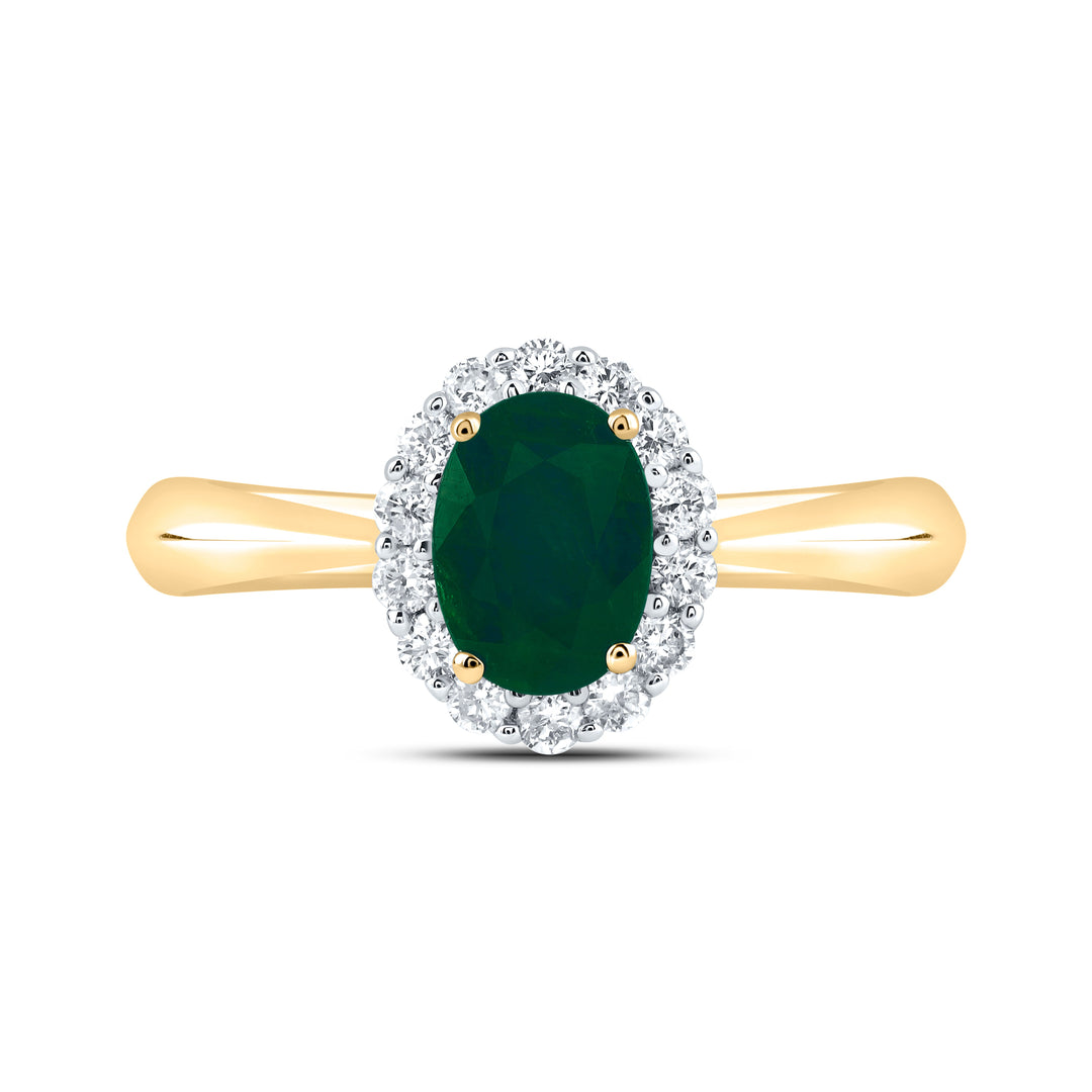 1/4CTW-DIA CN 7X5MM OV-EM NAT GEM RING 7 Daisy Joyeria