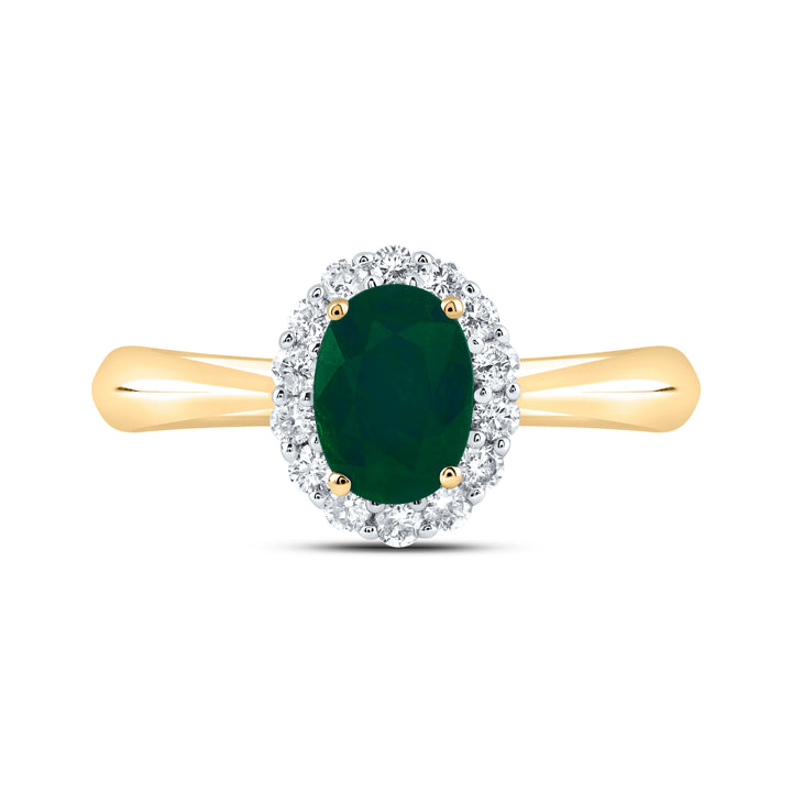 1/4CTW-DIA CN 7X5MM OV-EM NAT GEM RING 7 Daisy Joyeria