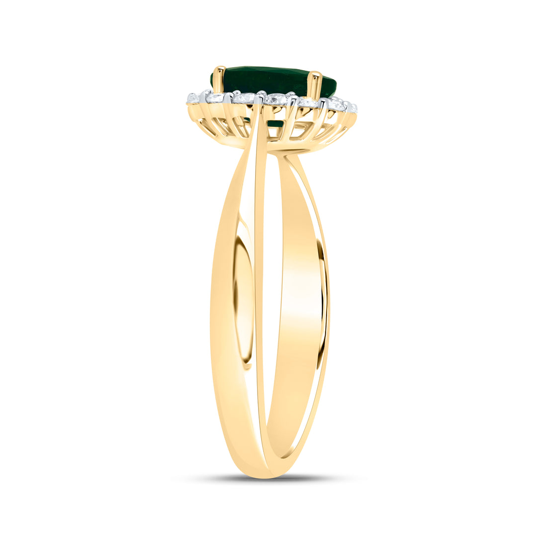 1/4CTW-DIA CN 7X5MM OV-EM NAT GEM RING 7 Daisy Joyeria