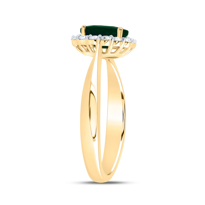 1/4CTW-DIA CN 7X5MM OV-EM NAT GEM RING 7 Daisy Joyeria