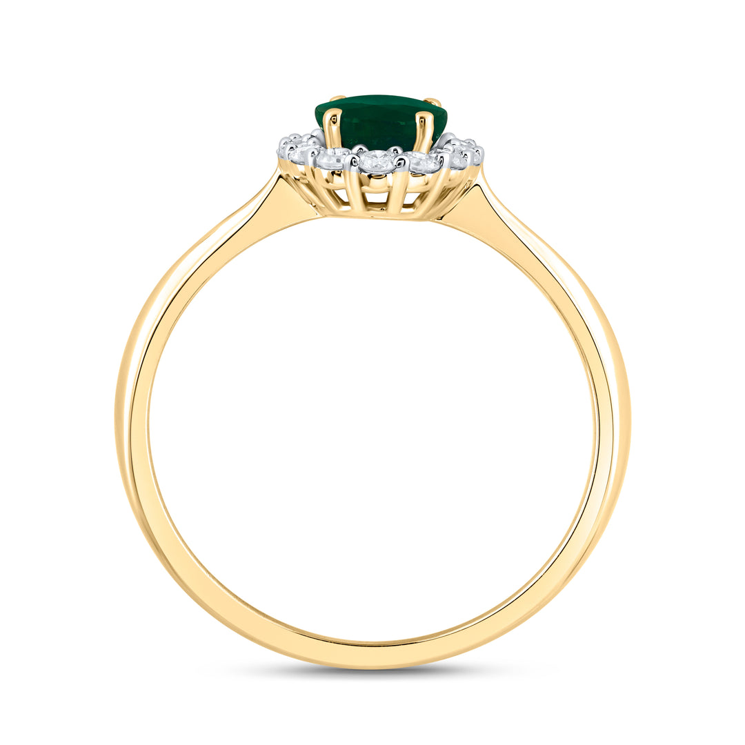 1/4CTW-DIA CN 7X5MM OV-EM NAT GEM RING 7 Daisy Joyeria