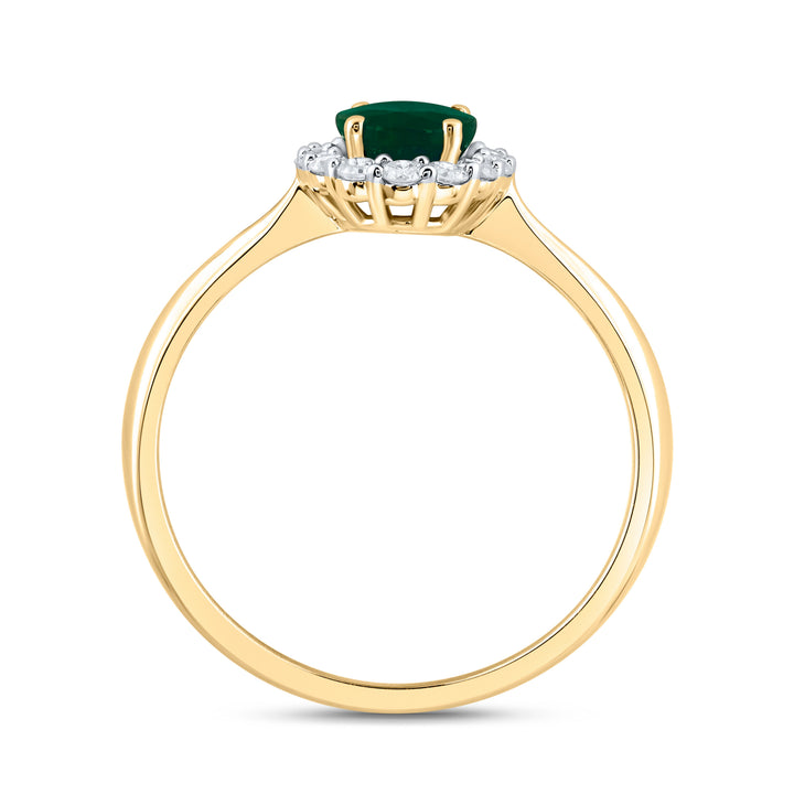 1/4CTW-DIA CN 7X5MM OV-EM NAT GEM RING 7 Daisy Joyeria