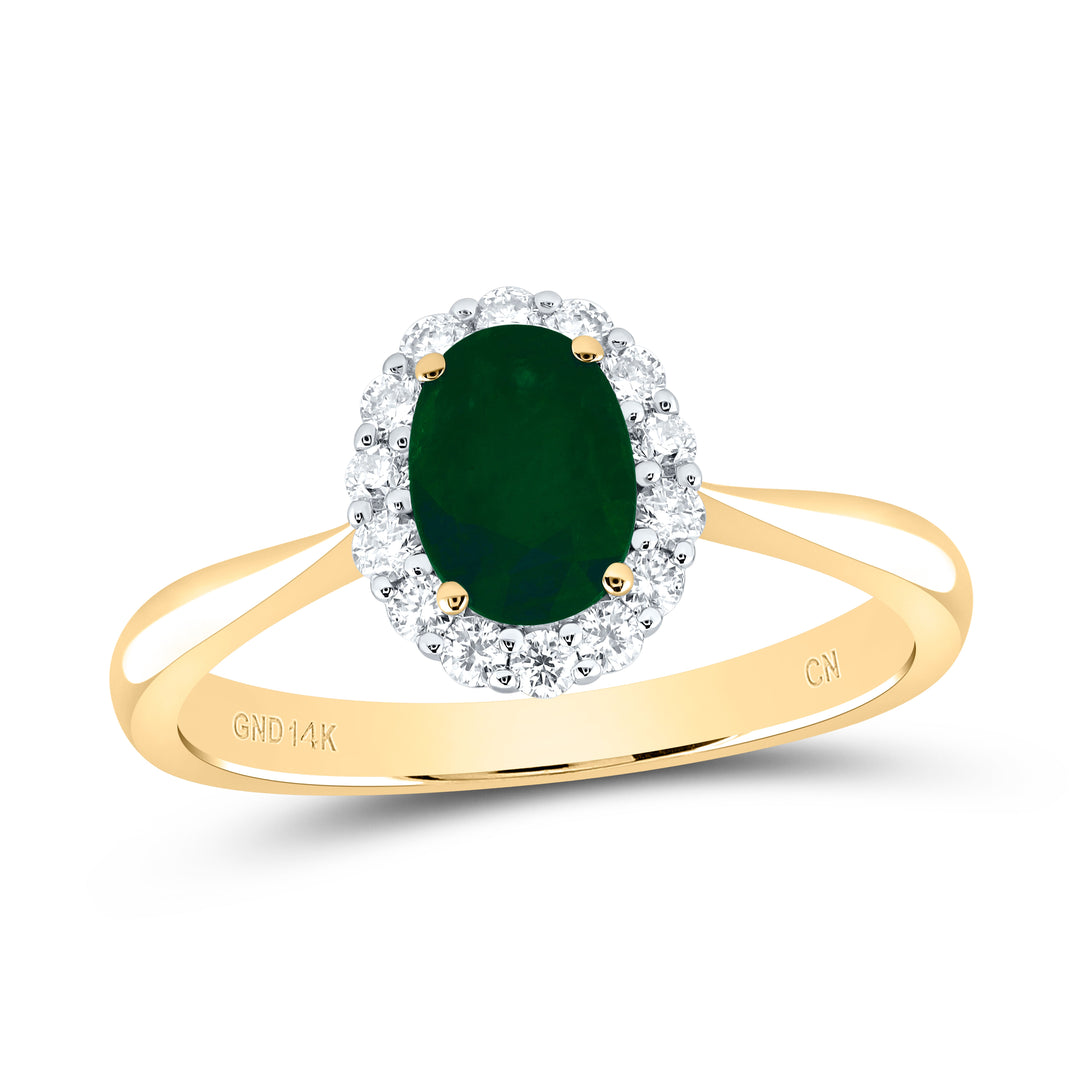 1/4CTW-DIA CN 7X5MM OV-EM NAT GEM RING 7 Daisy Joyeria
