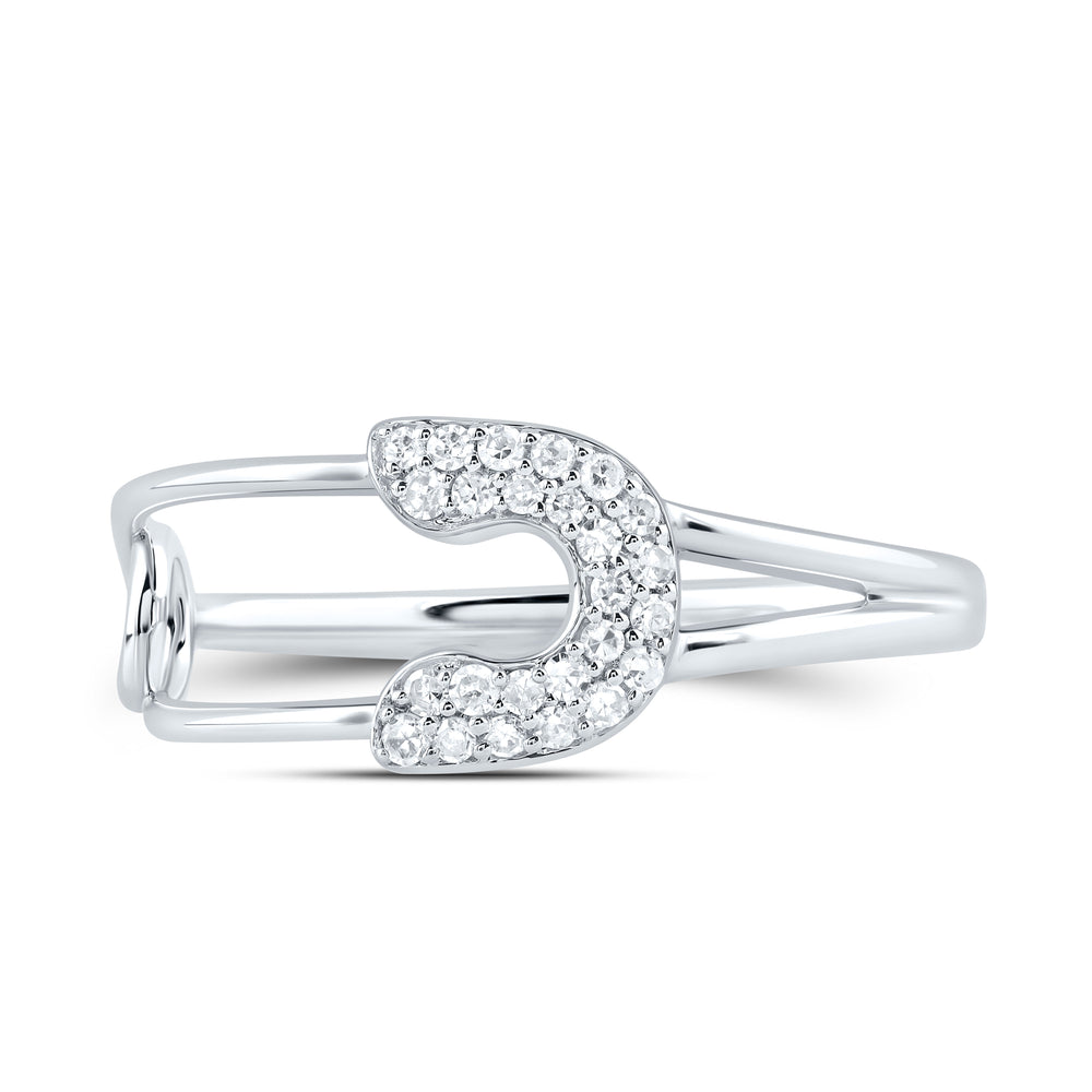 1/8CTW-DIA CN FASHION SAFETY PIN RING 7 Daisy Joyeria