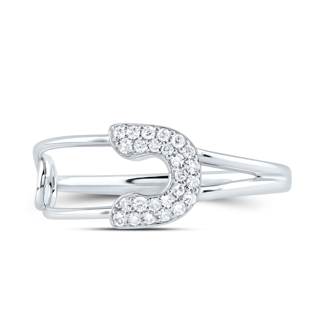 1/8CTW-DIA CN FASHION SAFETY PIN RING 7 Daisy Joyeria