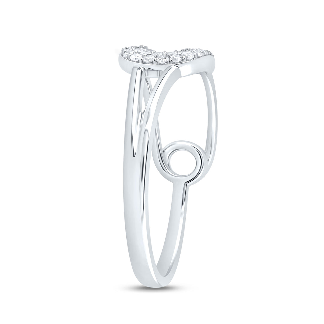 1/8CTW-DIA CN FASHION SAFETY PIN RING 7 Daisy Joyeria