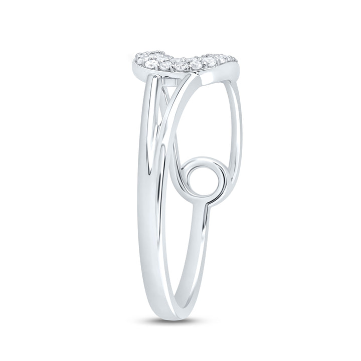 1/8CTW-DIA CN FASHION SAFETY PIN RING 7 Daisy Joyeria