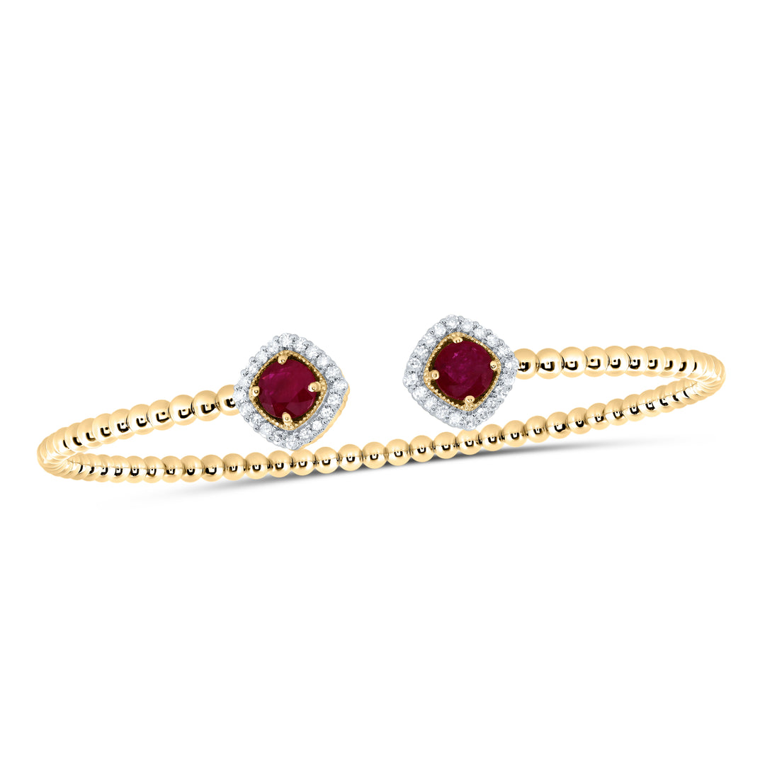 1/4CTW-DIA CN 5MM RD-RU NAT GEM LADIES BANGLE (59X53 MM) Daisy Joyeria
