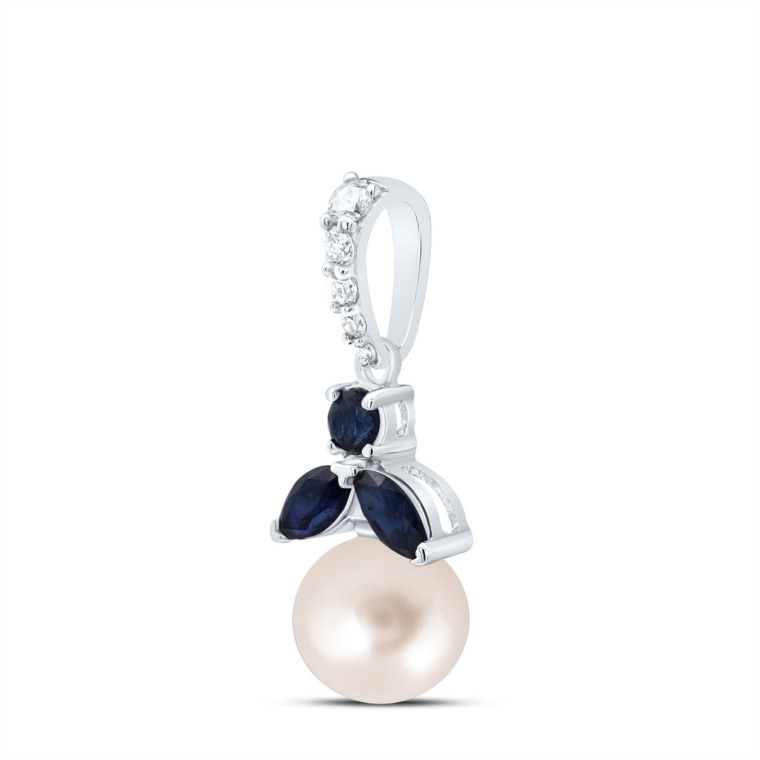 1/20CTW-DIA ANA M 1/5 BS, 6MM-PEARL NAT GEM PENDANT Daisy Joyeria