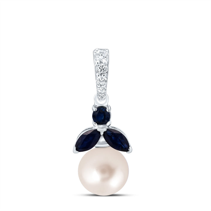 1/20CTW-DIA ANA M 1/5 BS, 6MM-PEARL NAT GEM PENDANT Daisy Joyeria