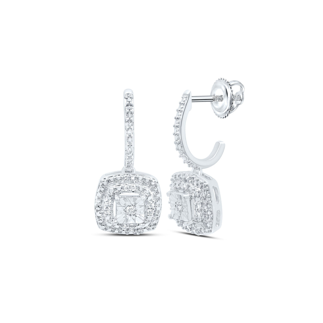 1/20CTW-NAT DIA P1 GIFT CUSHION DANGLING EARRING Daisy Joyeria