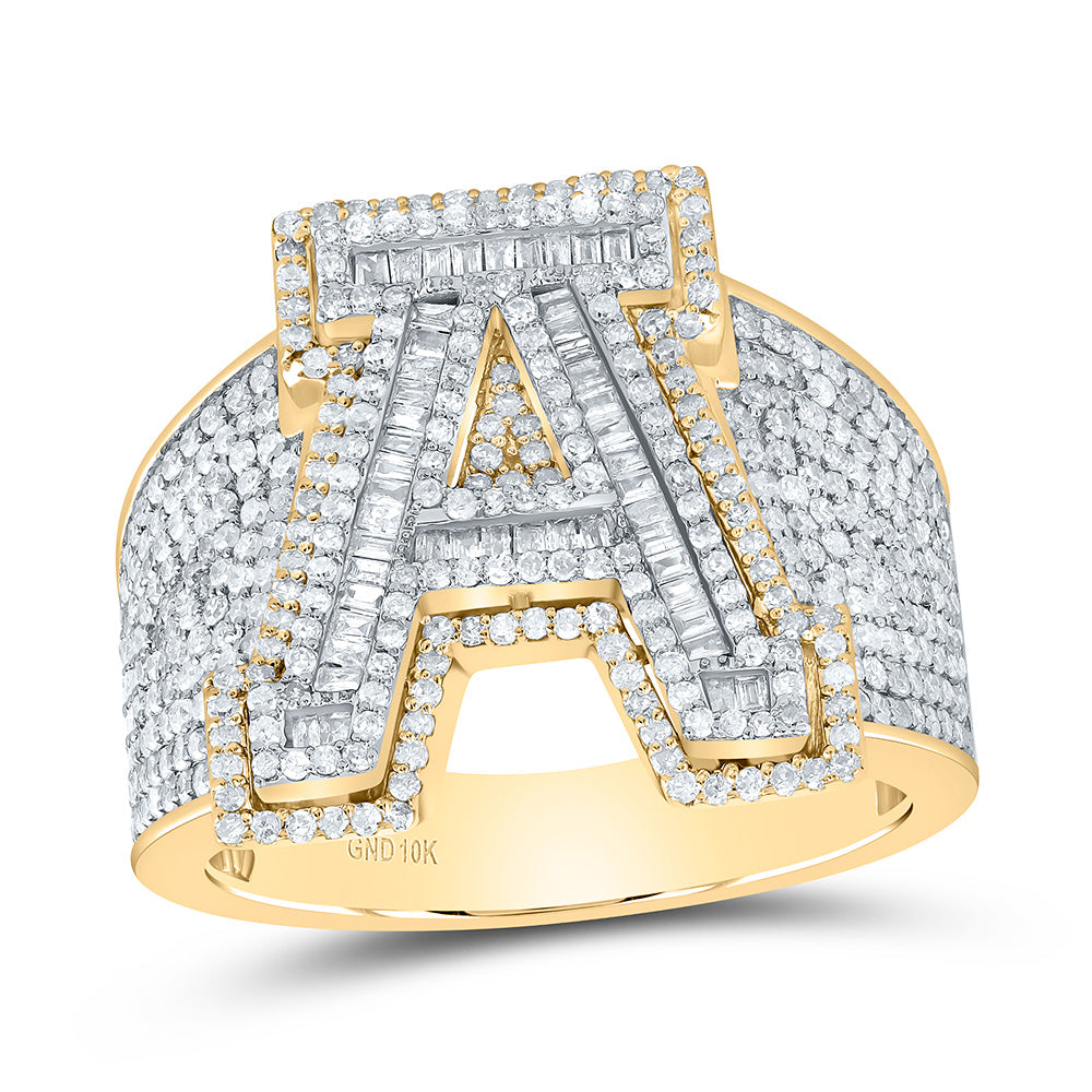 1 5/8CTW-DIA P1 INITIAL "A" MEN'S RING 10 Daisy Joyeria