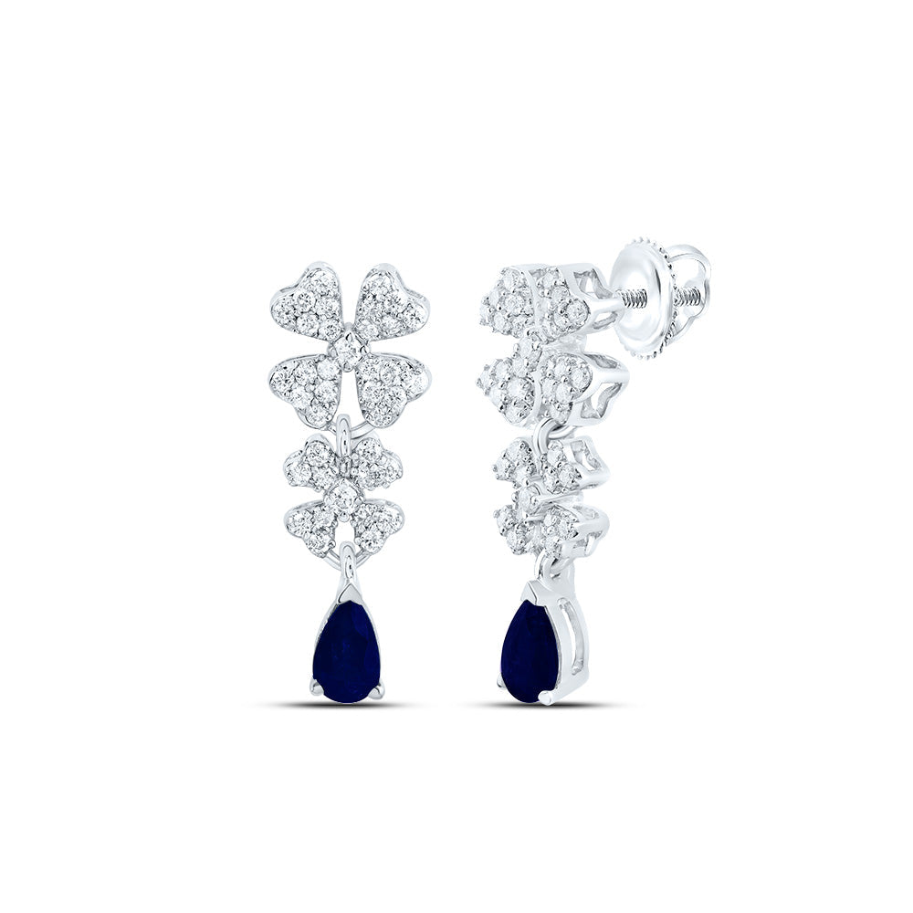 3/8CTW-NAT DIA CN 5X3MM PS-BS NAT GEM FASHION FLOWER EARRING Daisy Joyeria