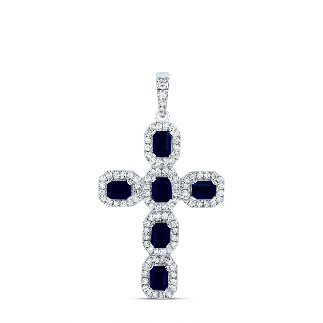 1/2CTW-NAT DIA CN 1 5/8CTW-EM-BS NAT GEM CROSS PENDANT Daisy Joyeria