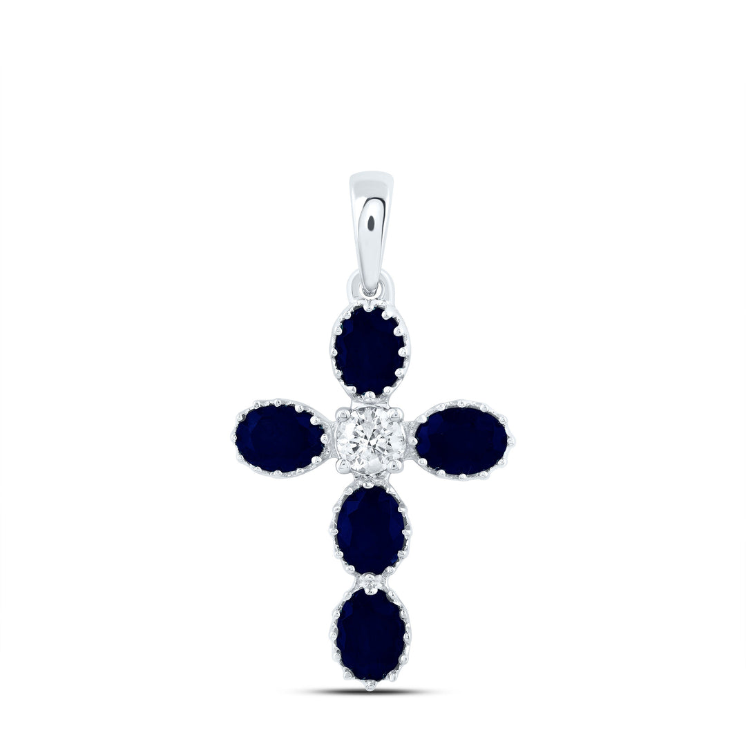 1/10CTW-NAT DIA CN 1 CTW-OV-BS NAT GEM CROSS PENDANT Daisy Joyeria