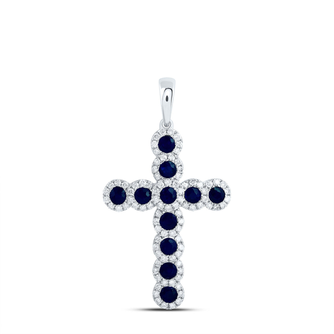 1/2CTW-NAT DIA CN 1CTW-RD-BS NAT GEM CROSS PENDANT Daisy Joyeria