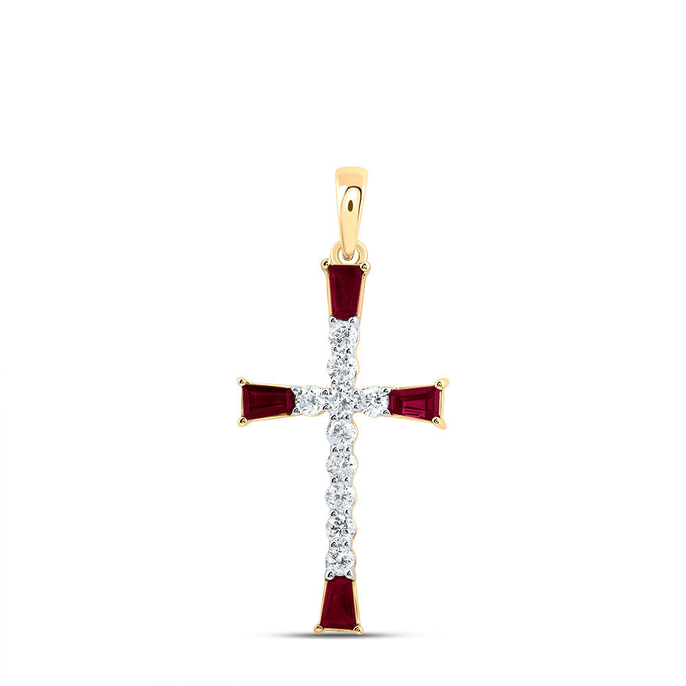 1/5CTW-NAT DIA CN 1/3CTW- BAG-RU NAT GEM CROSS PENDANT Daisy Joyeria